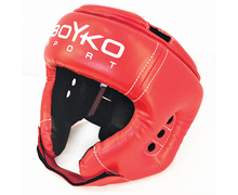 Шолом BS  - для кікбоксингу  ( WAKO), шкіра композиційна, червоний М