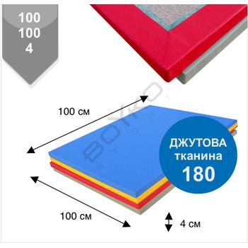 Мат Татамі BS - низ джутова тканина, рисова соломка, ПВВ щільність 180, 4х100х100см, синій